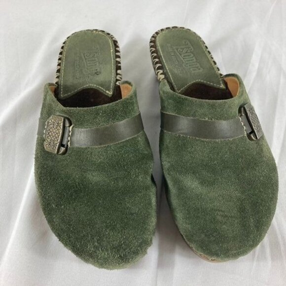 Womens Tsonga Suede Clog Made in South Africa Green 6.5 - Picture 1 of 11